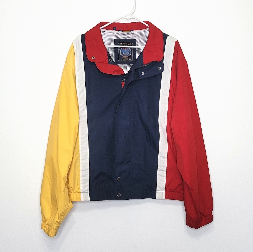 Vintage Member's Only Marine Ware Colorblock Jacket Sailing Windbreaker Size XL